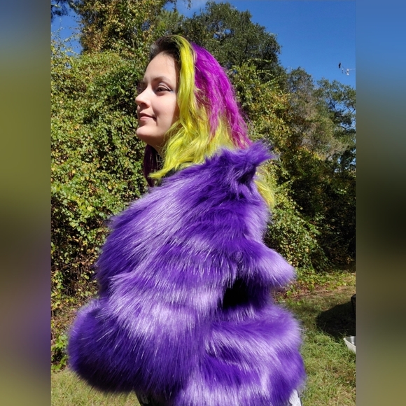 Blackmilk Jackets & Blazers - Blackmilk Purple Furbulous Jacket